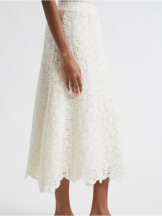 FARM Rio Dresses & Skirts - FARM Rio Cream Crochet Midi Skirt